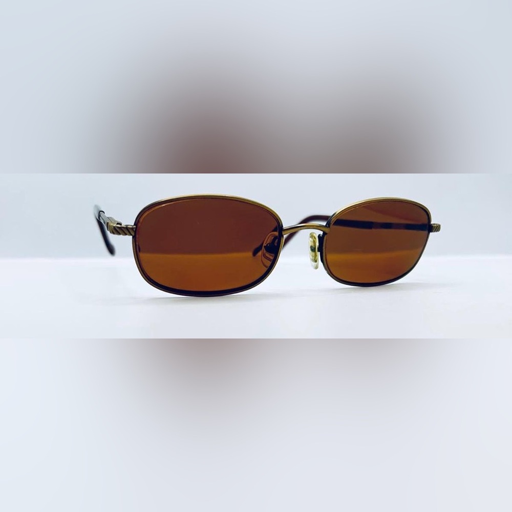 Vintage Reptile Brown Gold Oval Sunglasses Frames Only
